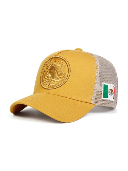 Unisex Mexican Flag Baseball Cap, Geometric Pattern Adjustable Sun Protection Hat for Spring & Fall, Casual Fitted Outdoor Travel Beach Vacation Headwear