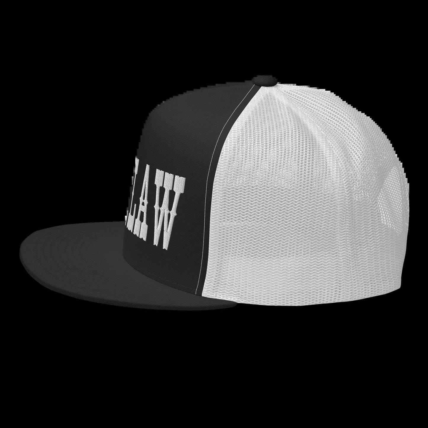 RIVEMUG Western Outlaw Trucker Hat Flat Bill High Crown Adjustable Cowboy Rodeo Cap