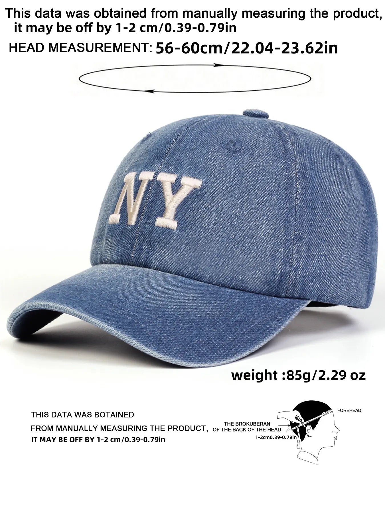 Unisex Ny Washed Denim Baseball Cap, Adjustable Sun Protection Casual Hat, Leopard Pattern Woven Fabric, Spring & Fall Outdoor Travel, Adjustable Snapback Cap