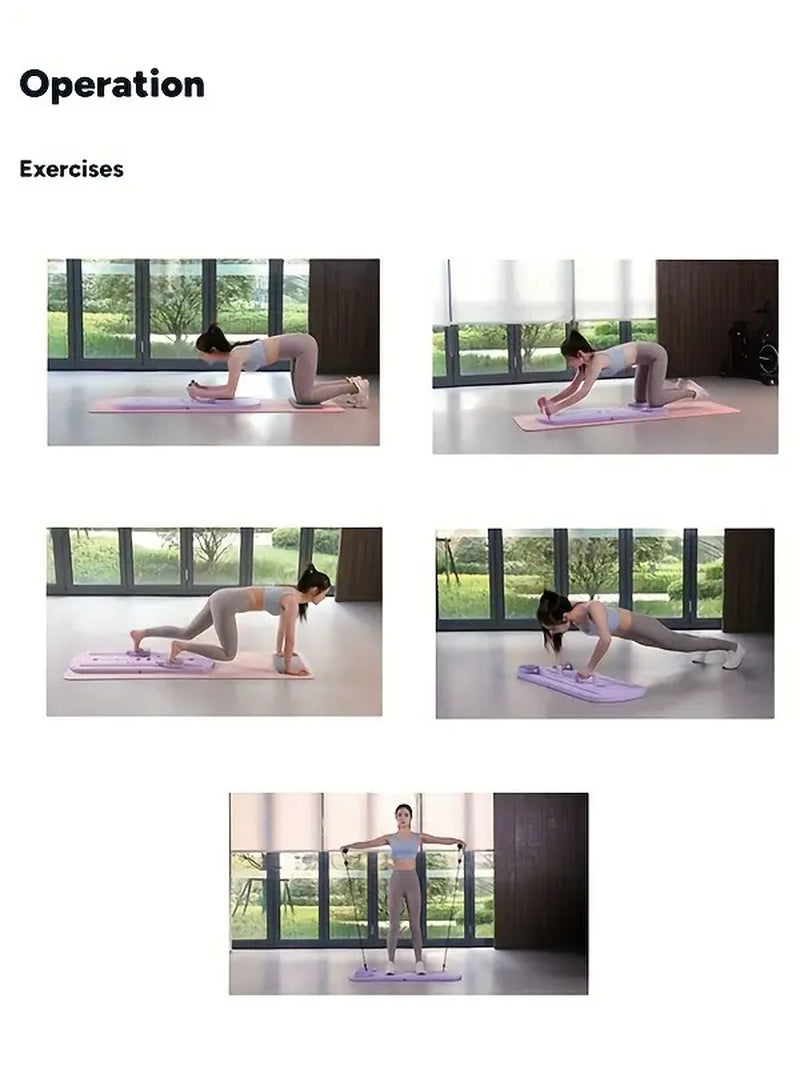 8-In-1 Multi-Functional Foldable Pilates Board, 24 Non-Slip Feet, Small Space Storage for Living Room, Bedroom, Gym, Yoga Room，Yoga Board Summerwins,Summerwins,Father'Sdaygifts,Campingessentials,Campinggear