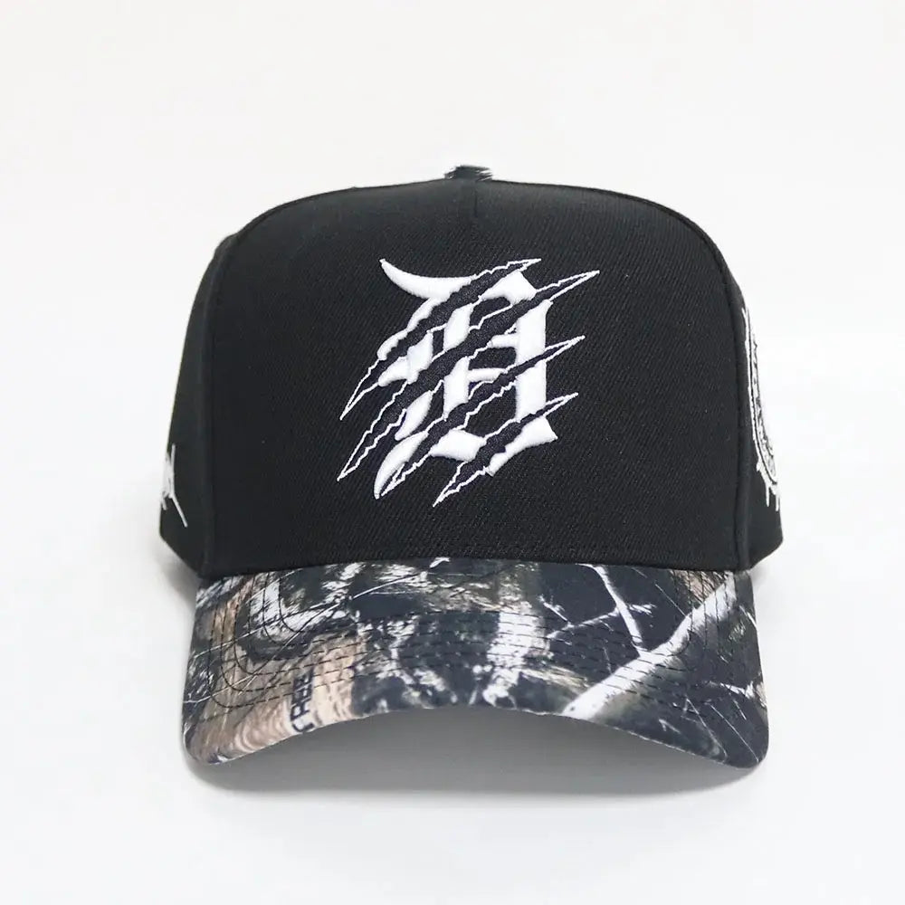 CLAWED D CAMO BRIM CUSTOM HAT W/ SATIN under BRIM SNAPBACK