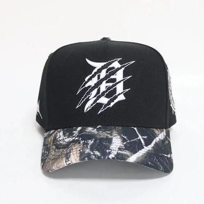 CLAWED D CAMO BRIM CUSTOM HAT W/ SATIN under BRIM SNAPBACK