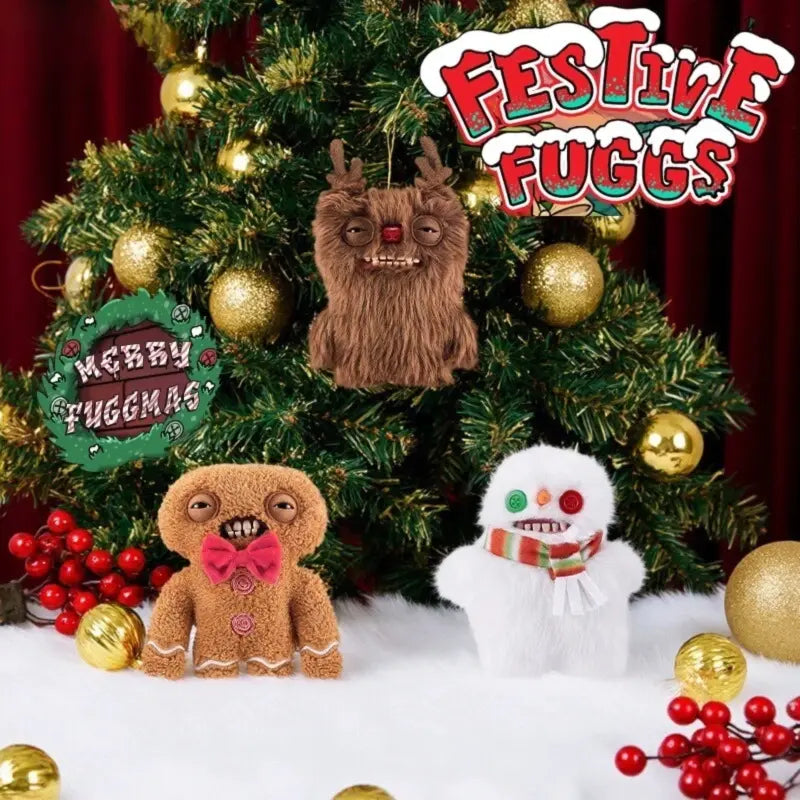 Fuggler 2025 Festive Christmas Reindeer Monster 9" Plush Toy Ugly Monster Design Perfect for Collectors & Holiday Decorations