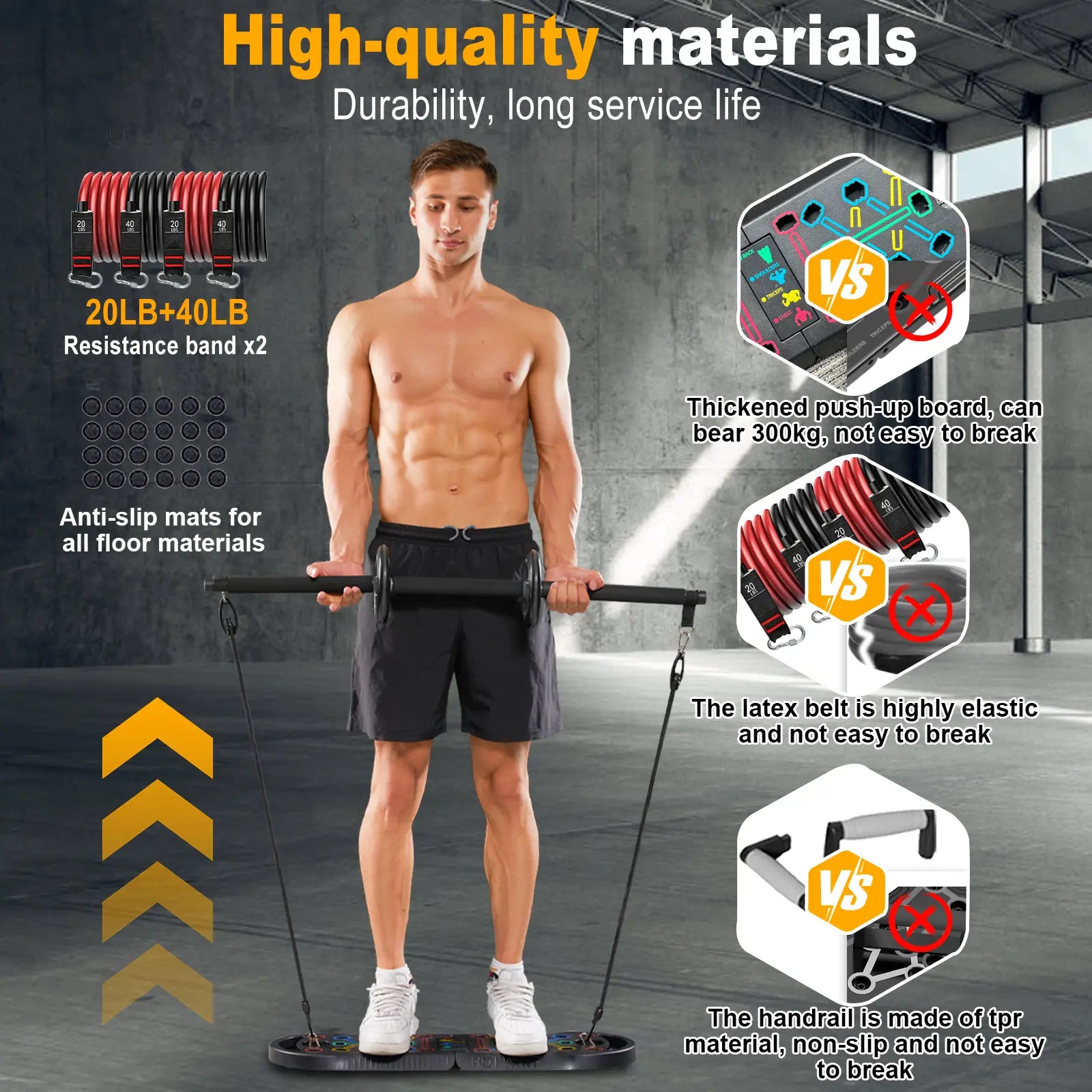 HOTWAVE Push up Board Fitness,Professional Strength Training Equipment for Chest, Shoulders, Back & Triceps, Portable Workout Station with Non-Slip Handles Home Exercise Machine Arm Exerciser Push up Stand Push up Bars Summerwins Fathersdaygift