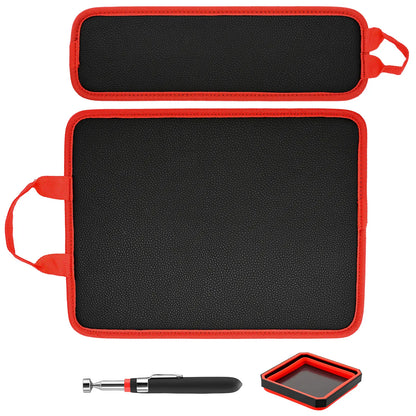 3PC Double-Sided Magnetic Mat Set with Hook, Telescoping Pickup Tool, Heavy-Duty Flexible PVC Non-Slip Magnet Pad & Tray Holder, 85 Built-In Magnets, 30LBS Pull Force Tools for Garage, Auto Repair, Father'S Day Gift