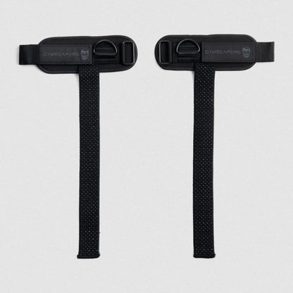Gymreapers Griplink Lifting Straps with Cushioned Wrist Cuff 14.5" Cotton Strap Anti-Slip Silicone Beads 5Mm Steel D-Ring for Free-Weight & Cable Training