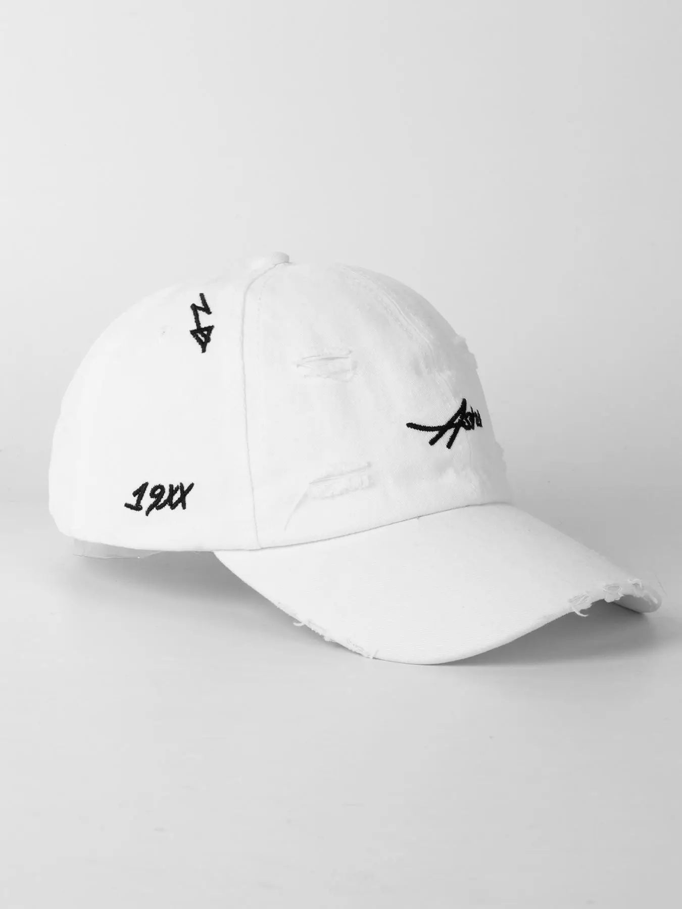 Unisex Letter Embroidery Classic Baseball Cap, Casual Trendy Ripped Designed Duckbill Cap, Fashionable Hat for Men & Women for All Season, Letter Embroidered Hat, Gifts for Girlfriend