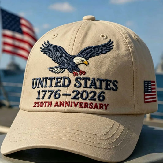UNITED STATES 1776-2026 250TH ANNIVERSARY EMBROIDERED EAGLE BASEBALL CAP U.S. INDEPENDENCE DAY CELEBRATION DUCKBILL HAT with PATRIOTIC CASUAL HEADWEAR for MEN and WOMEN