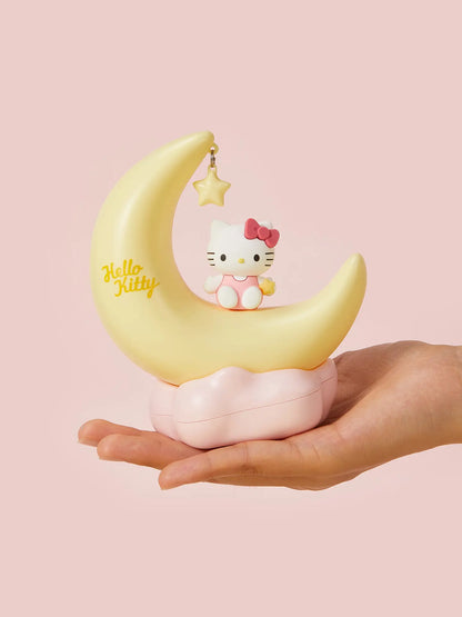MINISO Hello Kitty Sweet Style LED Night Light, Moon Shape Cute Bedside Lamp, Soft Warm Light Decorative Ornament, Portable USB Rechargeable Night Lamp, Ideal Birthday Holiday Gift for Girls Bedroom Home Decoration#Summervibes